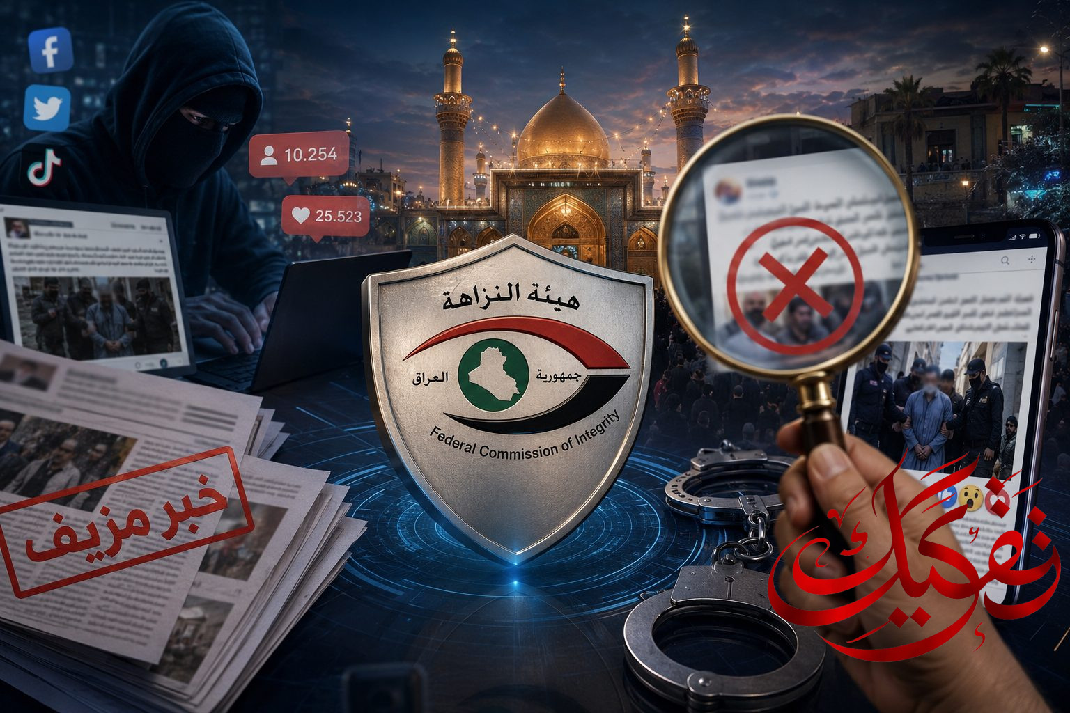 رصد التواصل: النزاهة تنفي اخبار الاعتقالات المفبركة في الكاظمية التي ينشرها مبتزون ومرتزقة